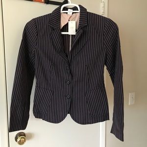 NWT J Crew Women’s Purple Pink Striped Blazer Sz M
